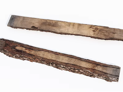 Organic Stone Wood Slabs Featuring Natural Bark and Textured Surfaces 3d model