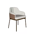 Modern Beige Upholstered Leisure Chair With Golden Metal Legs And Armrests