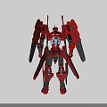 Futuristic Sci-Fi Red Armored Mech Robot With Giant Battle Exoskeleton Design