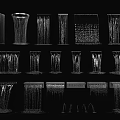 Various Architectural Components With Waterfall Designs For Building Drainage Systems