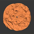 Detailed Orange Planetary Surface With Small Rover In Space Exploration Mission