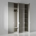 Sleek Modern Wardrobe With Vertical Slats Door And Internal Storage Shelves