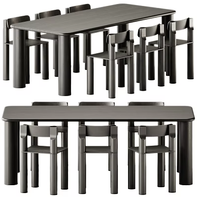 Modern Dining Table Set With Matching Chairs For Home Dining Room Use 3d model