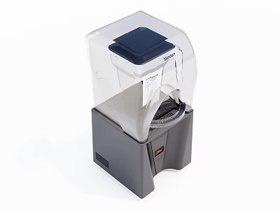 Efficient Kitchen Ice Maker With Transparent Top Container Blue Lid And Gray Base 3d model