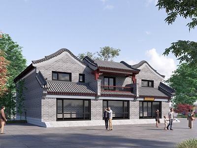 Chinese Ancient Building Inn 3d model