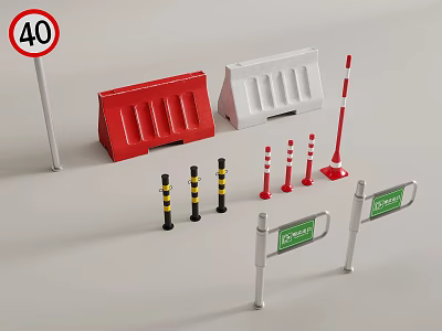 Modern Municipal Barrier Anti-collision Column Anti-collision Guardrail Isolation Guardrail 3d model