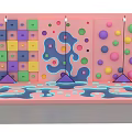 Colorful Kids Playground With Climbing Wall Colorful Blocks Circles And Soft Floor