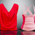 Red And Pink Tank Tops With Stylish Designs And Back Details