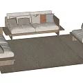 Quiet combination sofa multi-person sofa combination 3d model