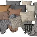 Cozy Decorative Pillows In Various Colors And Soft Textures With Matching Blankets