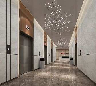 Elevator hall 3d model