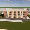 Modern Industrial Factory Building Multi-storey Factory Building Modern Factory Building Square Factory Building Multi-storey Office 3d model