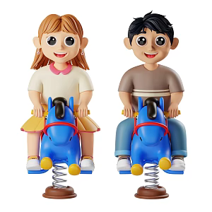 Modern Trojan Cartoon Boy Cartoon Girl Cartoon Characters 3d model