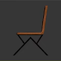 Modern Orange Leather Leisure Chair With Diamond Stitching And Black Wooden Legs