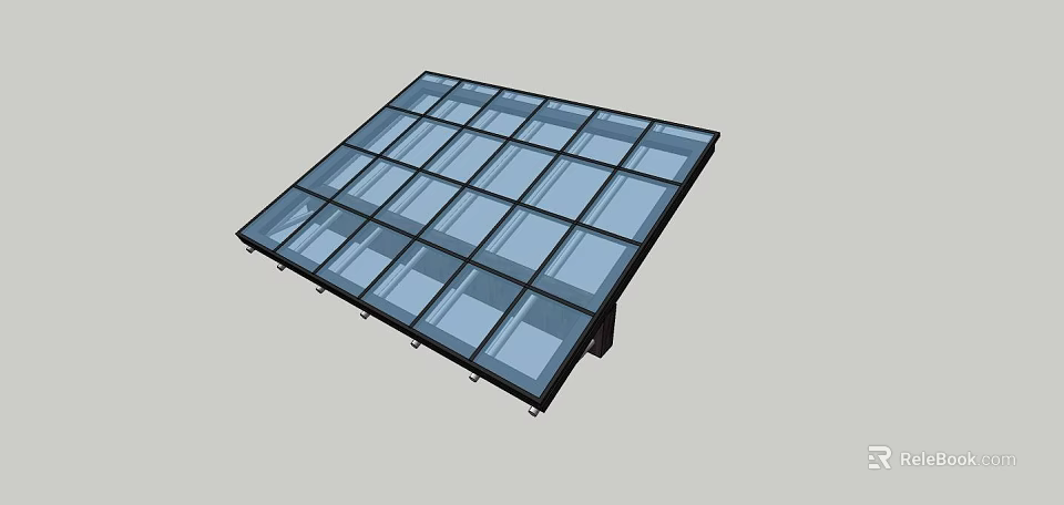 Modern Transparent Glass Sunshade Structure For Outdoor Use With Panel Design 3d model