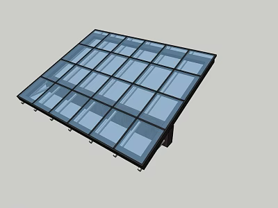 Modern Transparent Glass Sunshade Structure For Outdoor Use With Panel Design 3d model