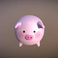 Cute Pink Pig Shaped Dessert With Round Body Ears And Nose Details