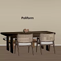 New Chinese Middle Ancient Dining Table and Chair Rectangular Dining Table and Chair Square Dining Table and Chair Modern 3d model