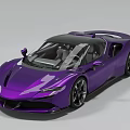 Purple Sports Car With Sleek Modern Design Black Roof And Stylish Wheels