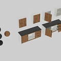 Kitchen Cabinets With Wooden Doors White Bodies And Black Countertop Design