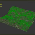 3D Terrain Model Showcasing Mountainous Landforms With River Paths And Vegetation