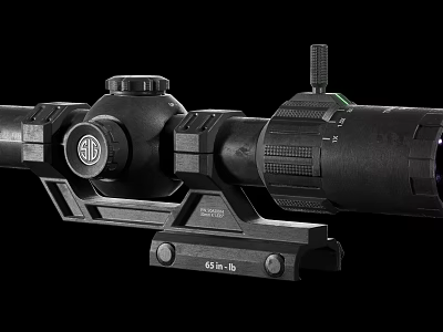 Tactical Rifle Scope With Black Design Adjustable Knobs And 6061 T6 Mount 3d model