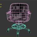 Modern Office Chair Featuring Silver Frame Black Cushion Armrests Wheeled Base And Blue Light Ring