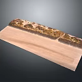 Long Decorative Wooden Board With Natural Landscape Pattern And Textured Surface Design