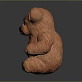 Brown Stuffed Teddy Bear With Stitched Details Sitting On Dark Background