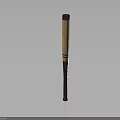 Wooden Baseball Bat With Black Grip And Striped Design For Sports Use