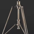 Vintage Metal Floor Clock With Round Dial Roman Numerals And Tripod Stand