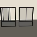 Two Black Frame Glass Sliding Doors with Transparent Panels for Modern Interior Design