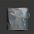 Sturdy Metal Hardware Tools Storage Bucket With Paint Marks And Handle 3d model