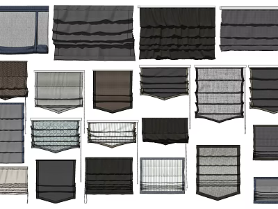 Roman Blinds Various Styles with Elegant Fabric for Modern Home Window Decor 3d model