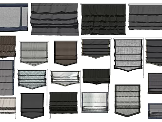 European Roman Curtain Fabric Curtain Roman Roller Curtain 3d model
