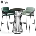 Green And Light Green Bar Stools With Upholstered Seats Curved Backs Black Metal Legs
