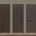 Modern Wooden Hinged Doors With Smooth Surface And Three Panel Designs 3d model
