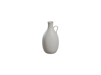 White Ceramic Vase With Textured Surface And Decorative Handle For Home Decor 3d model