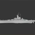 White Military Warship Model With Superstructure Antennas And Deck Equipment