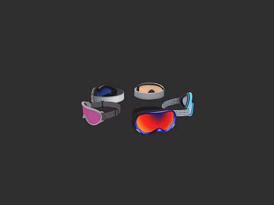 Fashion Ski Goggles Winter Sports Equipment 3d model