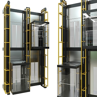 Modern Elevator Sightseeing Elevator Lift 3d model