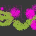 Colorful Garden Shrubs With Pink Purple Yellow Flowers In Lush Landscape Design