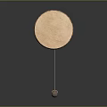Red And White Striped Wooden Handheld Percussion Drum With Stick And Ball
