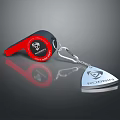 Red Black Whistle with Silver Triangular Pendant for Daily Essentials 3d model