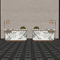 Lobby Reception Desk Reception Desk Water Bar 3d model