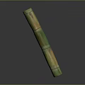 Natural Bamboo Plant Stalk with Green Yellow Stripes and Vertical Form