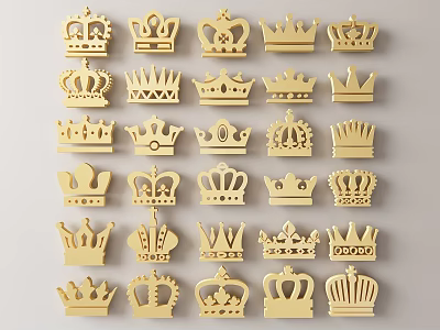 Decorative Wooden Crown Shaped Wall Decor with Intricate Patterns for Home Interior 3d model