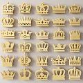Decorative Wooden Crown Shaped Wall Decor with Intricate Patterns for Home Interior