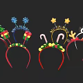 Christmas Themed Headbands With Snowflakes Stars Candy Canes And Reindeer Antlers