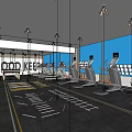 Spacious Fitness Gym Interior With GOOD KEEP Sign Treadmills And City View